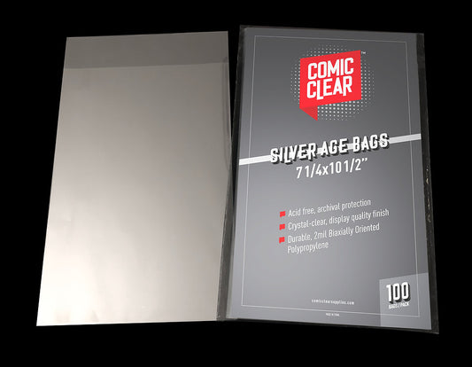Comic Clear Silver-Age Premium OPP Comic Bags x100
