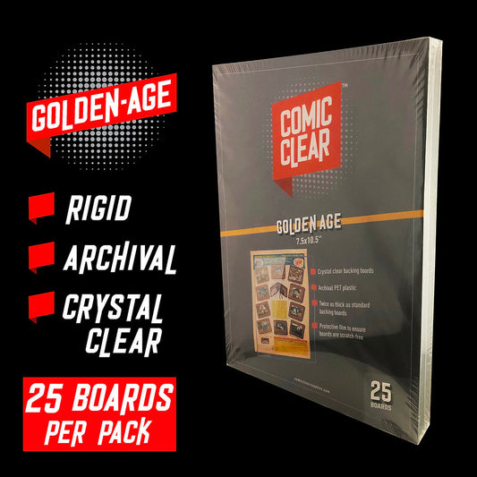 Comic Clear Backing Boards- Golden Age Size (x25)